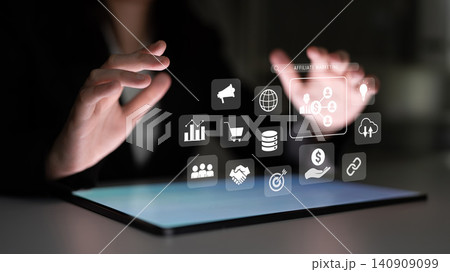 Affiliate marketing strategy and partnership business concept Parse Affiliate marketing strategy and partnership business concept Parse 140909099