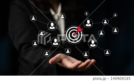 Business Strategy and Networking Concepts with Target Achievement in Professional Environment Focused on Connections and Growth Opportunities Ledger 140909185