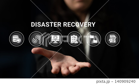 Professional Hands Reaching Out for Disaster Recovery Solutions Focusing on Data Protection, Backup Systems, and Business Continuity Strategies in Dark Environment Ledger 140909240