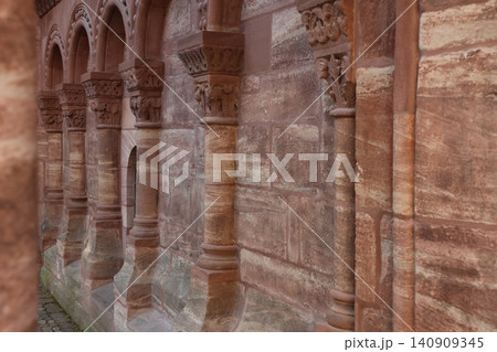 Historic Architectural Detail of Romanesque Stone Columns and Arches Historic Architectural Detail of Romanesque Stone Columns and Arches 140909345