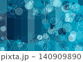 ブルーのグラデーションと幾何学図形が重なり合うモダンな抽象背景 140909890