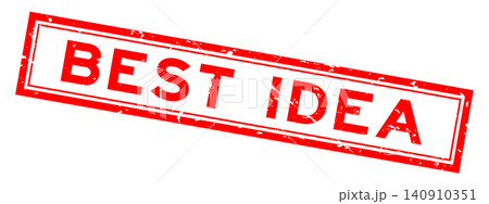 Grunge red best idea word square rubber seal stamp on white background Grunge red best idea word square rubber seal stamp on white background 140910351