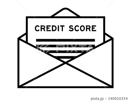 Envelope and letter sign with word credit score as the headline Envelope and letter sign with word credit score as the headline 140910354