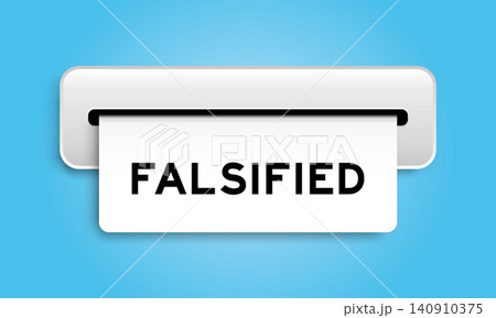 White coupon banner with word falsified from machine on blue color background White coupon banner with word falsified from machine on blue color background 140910375