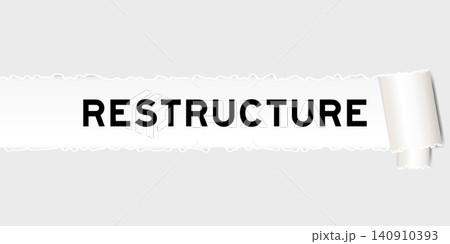 Ripped gray paper background that have word restructure under torn part Ripped gray paper background that have word restructure under torn part 140910393