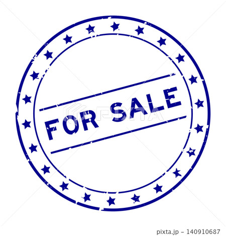 Grunge blue for sale word round rubber seal stamp on white background Grunge blue for sale word round rubber seal stamp on white background 140910687