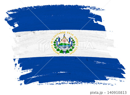 El Salvador flag background paint splash brushstroke 140910813
