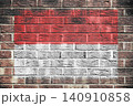 Monaco flag on old brick wall background 140910858