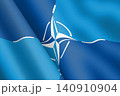 NATO OTAN waving flag 3d illustration 140910904