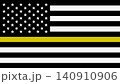 USA flag with thin yellow line background 140910906