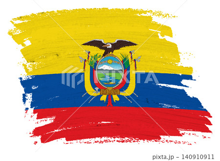 Ecuador flag background paint splash brushstroke 140910911