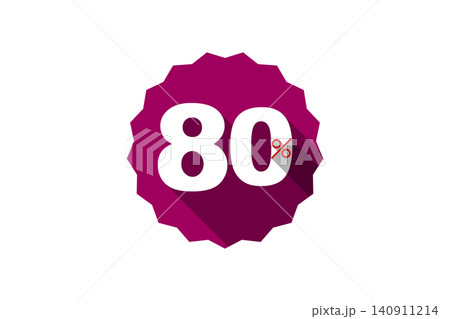 80% Discount Sale Badge Flat Purple Sticker for Marketing and Retail Promotions 80% Discount Sale Badge Flat Purple Sticker for Marketing and Retail Promotions 140911214