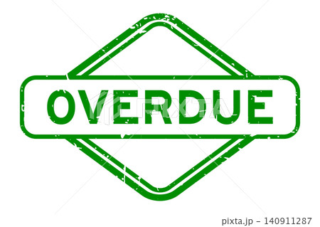 Grunge green overdue word rubber seal stamp on white background Grunge green overdue word rubber seal stamp on white background 140911287