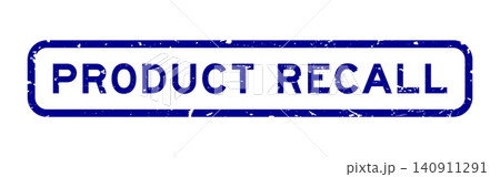 Grunge blue product recall word square rubber seal stamp on white background Grunge blue product recall word square rubber seal stamp on white background 140911291