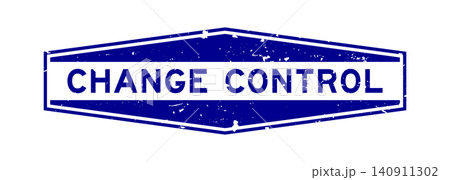Grunge blue change control word hexagon rubber seal stamp on white background Grunge blue change control word hexagon rubber seal stamp on white background 140911302