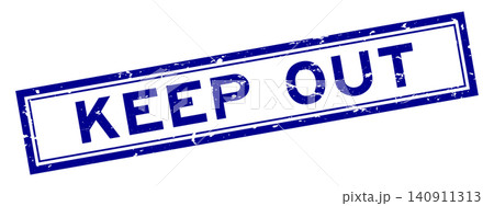 Grunge blue keep out word square rubber seal stamp on white background Grunge blue keep out word square rubber seal stamp on white background 140911313