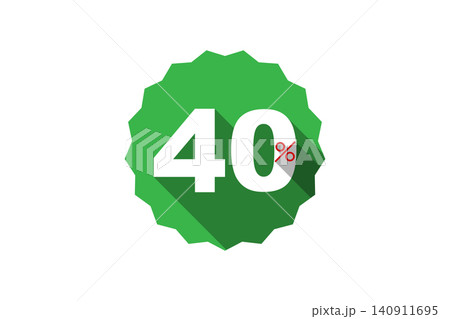 40% Discount Badge With Long Shadow Sale Label, Promotion Icon and Price Reduction Emblem 40% Discount Badge With Long Shadow Sale Label, Promotion Icon and Price Reduction Emblem 140911695