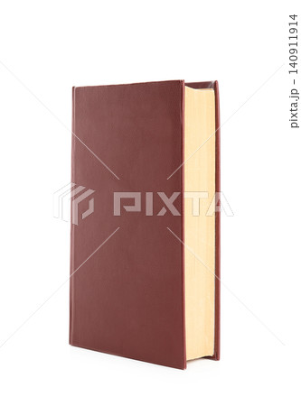 Closed color hardcover book isolated on white Closed color hardcover book isolated on white 140911914