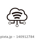 クラウドWi-Fi・クラウドネットワーク接続を表すラインアイコン 140912784