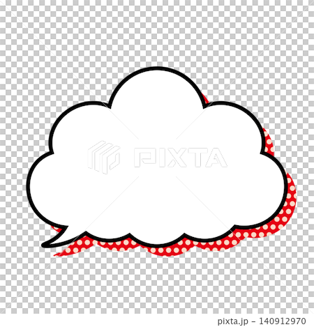 Simple cloud-shaped speech bubble illustration: Fluffy speech balloon (white background) Simple cloud-shaped speech bubble illustration: Fluffy speech balloon (white background) 140912970