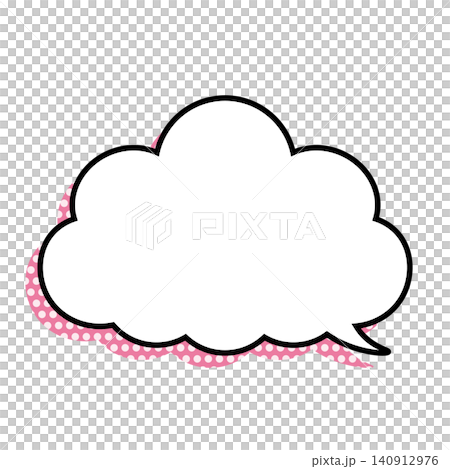 Simple cloud-shaped speech bubble illustration: Fluffy speech balloon (white background) Simple cloud-shaped speech bubble illustration: Fluffy speech balloon (white background) 140912976