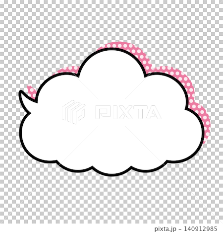 Simple cloud-shaped speech bubble illustration: Fluffy speech balloon (white background) Simple cloud-shaped speech bubble illustration: Fluffy speech balloon (white background) 140912985