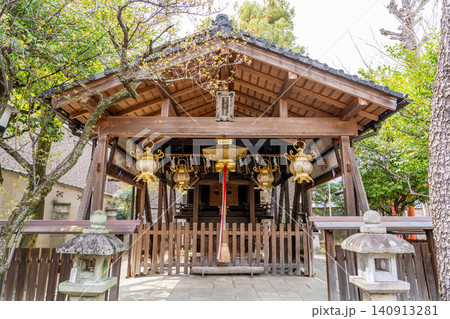 京都　霊光殿天満宮　拝殿（菅原道真の子孫が勅命により創建した神社）天下無敵、必勝利運の御利益を導く 140913281
