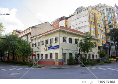 Exterior View Of An Old Building At Intersection In Ho Chi Minh City, Vietnam. Exterior View Of An Old Building At Intersection In Ho Chi Minh City, Vietnam. 140913468