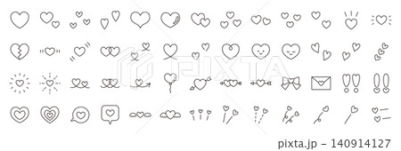ハートのアイコンのベクターイラストセット。バレンタイン ハートのアイコンのベクターイラストセット。バレンタイン 140914127