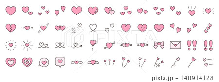 ハートのアイコンのベクターイラストセット。バレンタイン 140914128