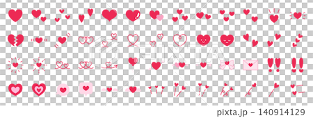 Vector illustration set of heart icons. Valentine's Day Vector illustration set of heart icons. Valentine's Day 140914129