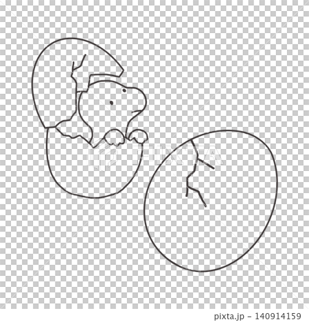 可愛的恐龍蛋和幼崽插圖 可愛的恐龍蛋和幼崽插圖 140914159