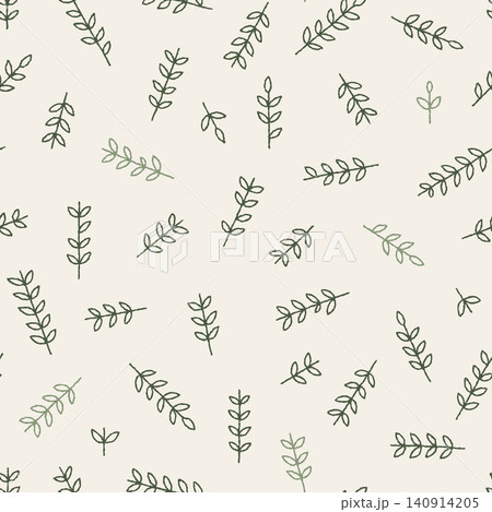 Scattered Botanical Sprigs Seamless Repeat Pattern 140914205