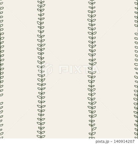 Minimal Botanical Stripe Seamless Neutral Pattern 140914207