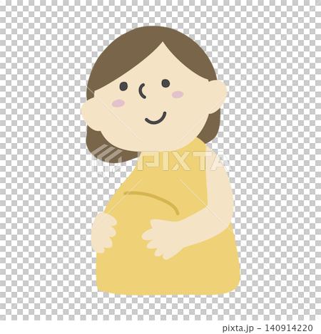 手描きイラスト：妊娠中のお母さん 140914220