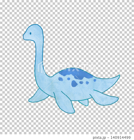 Cute dinosaur illustrations: Plesiosaurus, Futabasaurus 140914499
