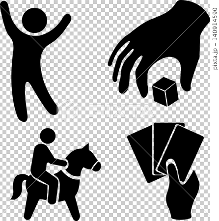 Gambling icons showing casino games betting and player activities Gambling icons showing casino games betting and player activities 140914590