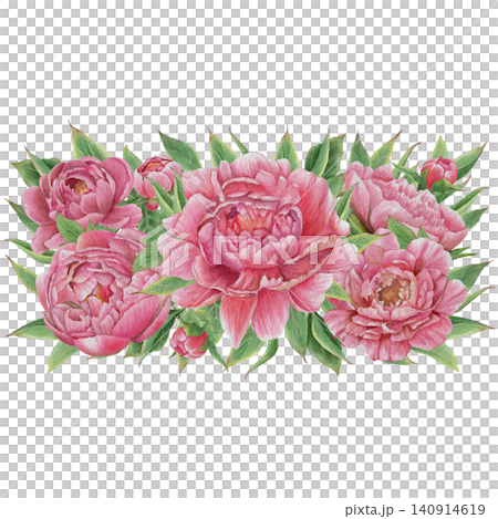 Vintage Watercolor Peony Tea Party Clipart Set Horizontal composition of peonies Botanical Collection PNG transparent background Vintage Watercolor Peony Tea Party Clipart Set Horizontal composition of peonies Botanical Collection PNG transparent background 140914619
