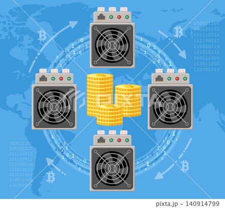 Mining crypto currency bitcoin concept Mining crypto currency bitcoin concept 140914799