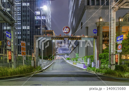 大阪夜景　中之島　阪神高速　中之島入口　大阪府大阪市 140915080