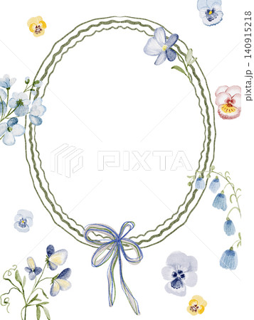 Whimsical Floral Frame Watercolor Hand Painted Whimsical Floral Frame Watercolor Hand Painted 140915218