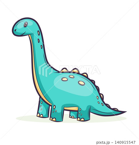 Vector illustration of a longnecked dinosaur Vector illustration of a longnecked dinosaur 140915547