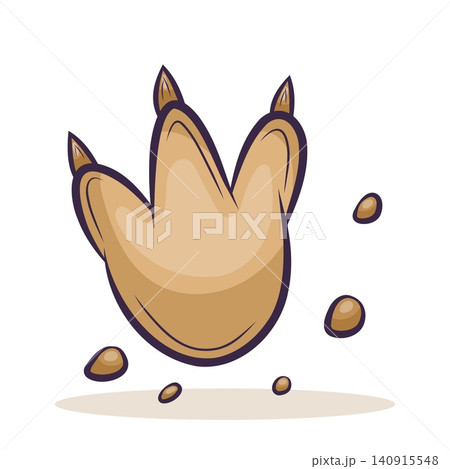 Vector illustration of dinosaur paw print with claws Vector illustration of dinosaur paw print with claws 140915548
