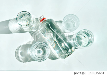 Functional water bottle and glasses for daily hydration 140915681