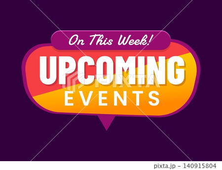 Save the date icon, this week upcoming events badge. Save the date label, upcoming events vector icon. Business marketing promo banner with red, purple and orange color speak cloud and typography Save the date icon, this week upcoming events badge. Save the date label, upcoming events vector icon. Business marketing promo banner with red, purple and orange color speak cloud and typography 140915804