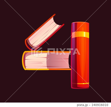 Education book cartoon ABC font type, typeset number 4 four. Bookstore bestseller book font, typeface digit, education textbook typography vector numeral symbol. Library type number 140916010