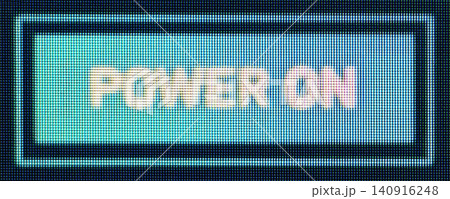 Power on text appearing on retro digital screen pixels Power on text appearing on retro digital screen pixels 140916248