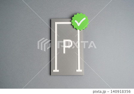 A private parking space. A reserved parking area. A space in an underground parking garage. A private parking space. A reserved parking area. A space in an underground parking garage. 140918356