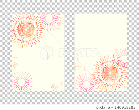 Postcard template with fireworks illustration Postcard template with fireworks illustration 140919283