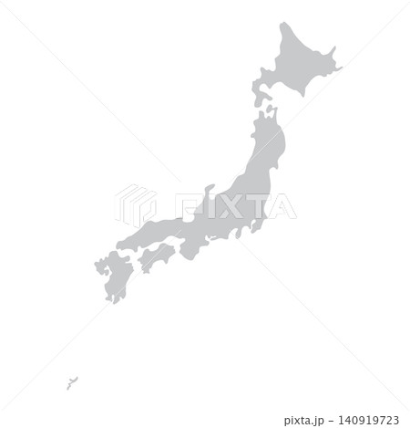 日本列島　シンプルな日本地図のシルエットイラスト 140919723